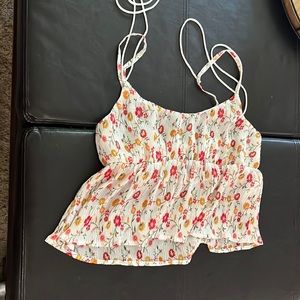 floral top spaghetti strap blouse